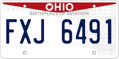 OH license plate FXJ6491