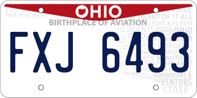 OH license plate FXJ6493