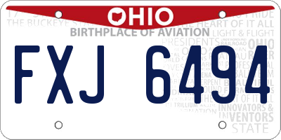 OH license plate FXJ6494