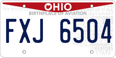 OH license plate FXJ6504