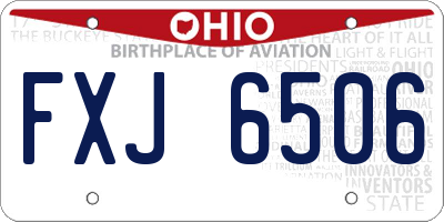 OH license plate FXJ6506