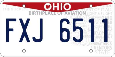 OH license plate FXJ6511