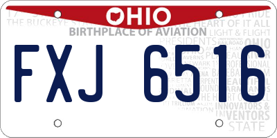 OH license plate FXJ6516