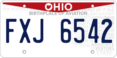 OH license plate FXJ6542