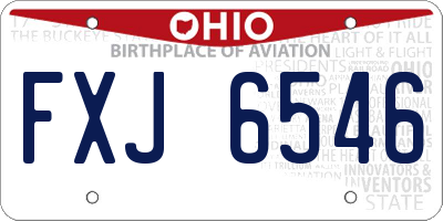 OH license plate FXJ6546