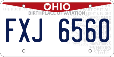 OH license plate FXJ6560