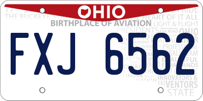 OH license plate FXJ6562