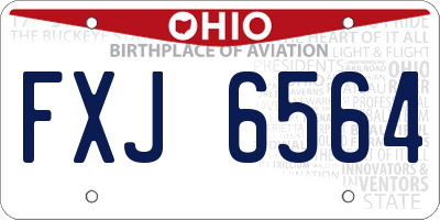 OH license plate FXJ6564