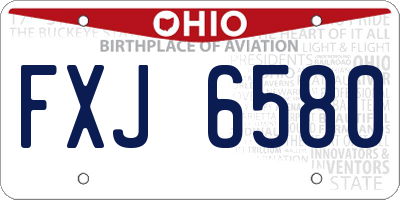 OH license plate FXJ6580