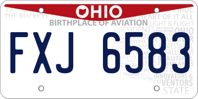 OH license plate FXJ6583