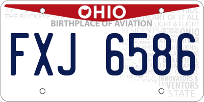 OH license plate FXJ6586