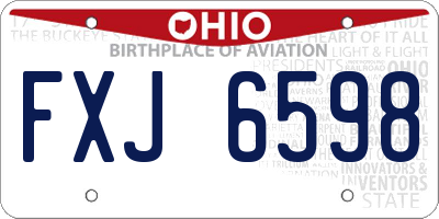 OH license plate FXJ6598