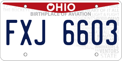 OH license plate FXJ6603