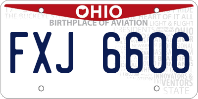 OH license plate FXJ6606