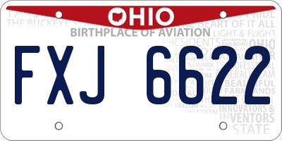 OH license plate FXJ6622