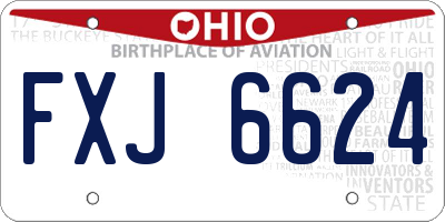 OH license plate FXJ6624