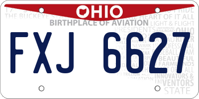 OH license plate FXJ6627