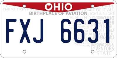 OH license plate FXJ6631