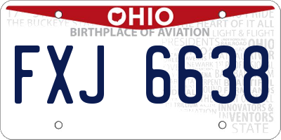 OH license plate FXJ6638