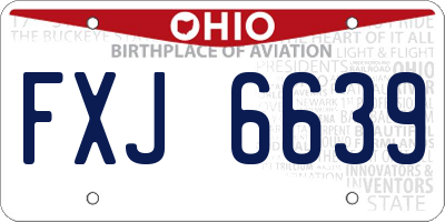 OH license plate FXJ6639