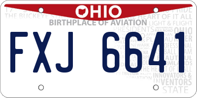 OH license plate FXJ6641
