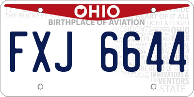 OH license plate FXJ6644