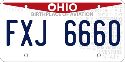OH license plate FXJ6660