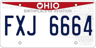 OH license plate FXJ6664