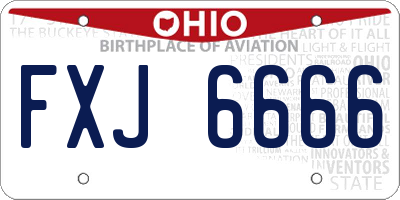 OH license plate FXJ6666