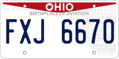 OH license plate FXJ6670