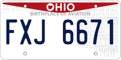 OH license plate FXJ6671