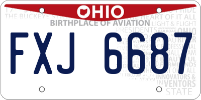 OH license plate FXJ6687