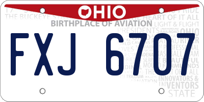 OH license plate FXJ6707