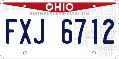 OH license plate FXJ6712