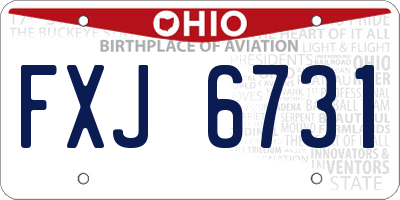 OH license plate FXJ6731