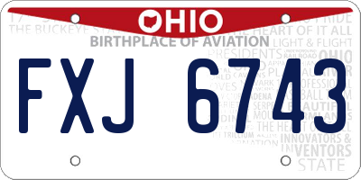 OH license plate FXJ6743