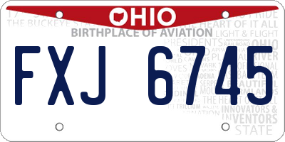 OH license plate FXJ6745