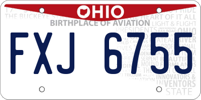 OH license plate FXJ6755