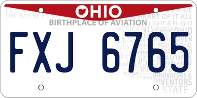 OH license plate FXJ6765