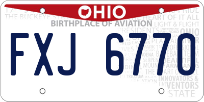 OH license plate FXJ6770