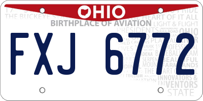 OH license plate FXJ6772