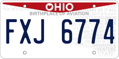 OH license plate FXJ6774