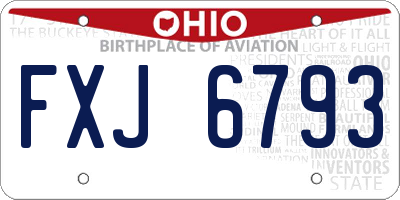 OH license plate FXJ6793