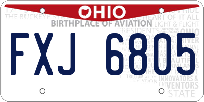 OH license plate FXJ6805