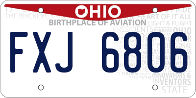 OH license plate FXJ6806