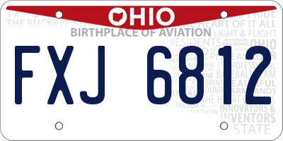 OH license plate FXJ6812