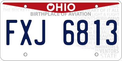 OH license plate FXJ6813