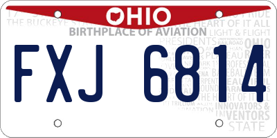 OH license plate FXJ6814