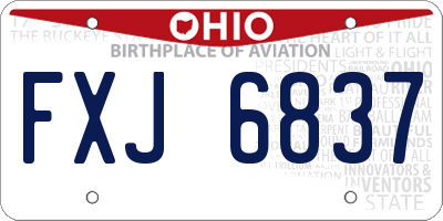 OH license plate FXJ6837