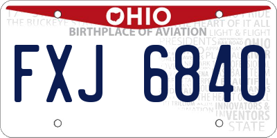 OH license plate FXJ6840